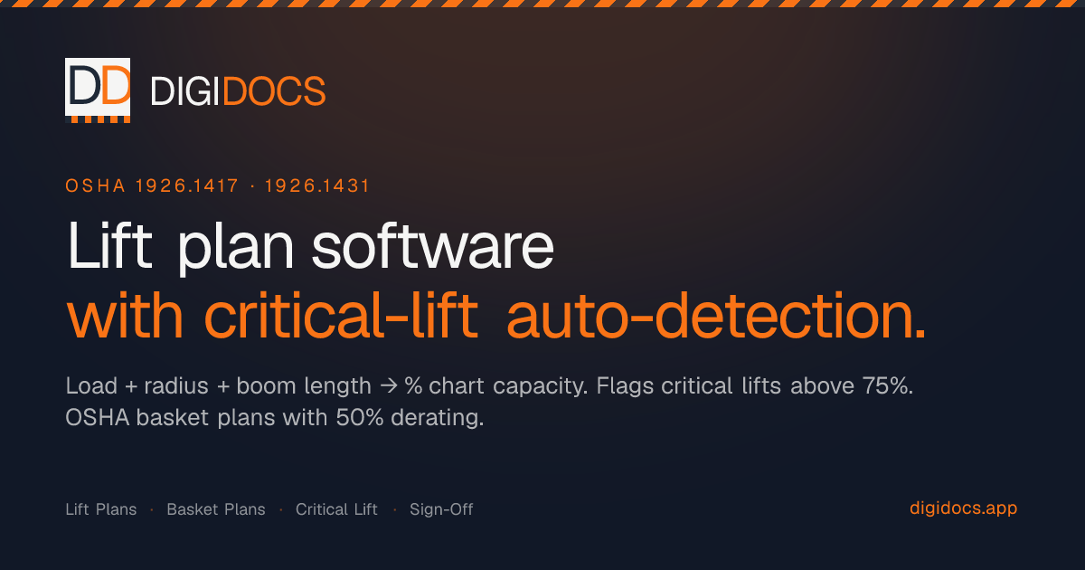Lift Plan Software — Critical-Lift Detection | DigiDocs